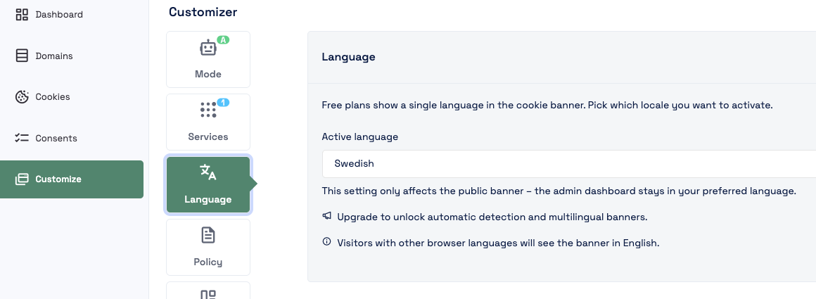 Free Plan Update: Choose Your Banner Language